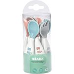 BEABA Baby Cutlery Set - 6 Training Spoons and 4 Forks - Self Feeding - Ergonomic Easy Grip Design - Second Stage - 8 Months Plus - Assorted Colours