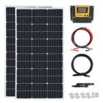 WUZECK 200 Watt 12Volt/24Volt Solar Panel Kit 2X100W Monocrystalline Module 20A Charge Controller for RV, Boats, Trailer, Camper,Off-Grid System (200W Solar Kit)