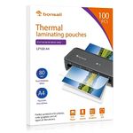 Bonsaii A4 Laminating Pouches, 100 Sheets, 160 Microns (2×80 Microns), Glossy Finish, Clear and Durable, Ideal for Notices and Photos (LP100-A4)