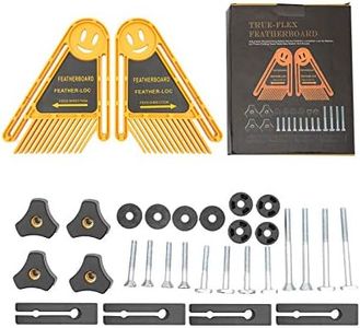 Nachar Lot de 2 planches à plumes, bloc poussoir pour scie à table, scie à ruban, tables de routeur, outils de clôture, 21 x 16,5 x 3,5 cm, jaune