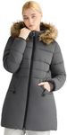 Orolay Womens Warm Winter Puffer Coat Thickened Quilted Long Puffer Coat for Cold Weather Windproof Outdoor Down Coat, Gray, XX-Large