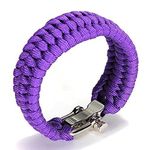 SagaSave Outdoor Paracord Survival Bracelet, Emergency Rescue Parachute Rope Bracelet with Adjustable Buckle for Travelling, Camping and Hiking (Purple)