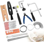 Newhai Jewelers Tools Set 13Pcs Ring Making Tool Including Jeweler Saw Frame Bench Pin with Clamp Ring Clamp Steel Ring Mandrel Ring Sizer Rubber Hammer for DIY Jewelry Making Repairing Polishing