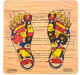 SHREESAMP 30-Point Wooden Foot Acupressure Massager Reflexology Tools Body Stress & Heel Pain Relief Pad Acupuncture Trigger Feet Point Massage Tool Stress Relief Massage Different Pressure