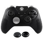 eXtremeRate Soft Anti-Slip Silicone Controller Cover Skins Thumb Grips Caps Protective Case for Microsoft Xbox One Elite Black