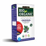 Indus Valley Bio Organic 100% Organic and Herbal Indigo Powder, for Natural Hair Coloring, Arrests Early Greying & Protects hair from Damage - (200g+50g)