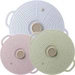 Silicone Lids for Bowl 3 Pack, Microwave Splatter Cover with 3 Sizes Reusable Heat Resistant Lids Fits Bowls, Plates, Pots, Pans, Skillets, Stove Top, Oven, Fridge Dishwasher Safe