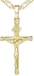 varger Cross Necklace 14K Gold Cross Necklaces for Women Crucifix Necklace Gold Cross Pendant 45cm, Gold, No Gemstone