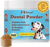 Natural Dog Company Dental Powder for Dogs – Freshens Breath & Helps Reduce Plaque & Tartar, Natural No-Brushing Canine Oral Health Postbiotic Supplement, Vet Formulated, Made in USA, 30-Day Supply