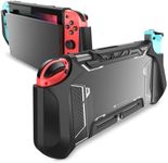 Mumba Dockable Case Compatible for Nintendo Switch (2017 Release), [Blade Series] TPU Grip Protective Cover Case with Ergonomic Design and Comfort Grip,Original Switch Case Accessories (Black)