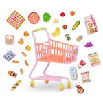 Glitter Girls – Rolling Shopping Cart Playset – 29+ Grocery Accessories – Play Food Pizza, Ice Cream, and Fruit – 14-Inch Doll Accessories – 3 Years + – GG Shopping Cart