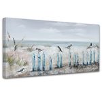 Ocean Beach Canvas Wall Art Bird Wall Decor for Bedroom Hand -Painted Wall Decorations Sea Bird Pictures for Wall 60x120cm Wall Painting Ready to Hang