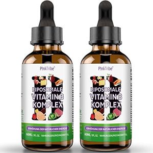 Vitamina B Complex Liposomal - Complejo de Vitaminas B en Forma Líquida de Alta Dosis con las 8 Vitaminas B, Sin Aditivos, 60 ml (Paquete de 2)