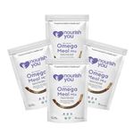 Nourish You Organic Cold Milled Omega Meal Mix Powder | 100% Plant Based | Source of Omega 3 & 6 | Protien | Fibre & Anti-Oxidents | 200G (Pack of 4)