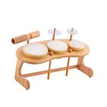 Brainsmith Swoora Premium Wooden Drum Set - Percussion Instrument with 3 Mini Drums, 2 Cymbals & Mallets, Musical Learning Toy, Child-Safe Sound Toy for Motor Skills & Brain Development (1+ Years)