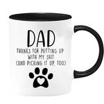 Funny Dad Gift Dad Coffee Mug Papa Gifts, Dad Birthday Gift from Daughter,Son,Dad Thanks for Putting Up Gift for Dad,New Dad Gifts for Men,Father's Day Gift,Birthday Christmas Gift forDad Coffee Mugs