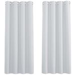 PONY DANCE White Blackout Curtains for Bedroom Thermal Insulated Curtains 54 Inch Drop Blackout Eyelet Curtains for Room Darkening Small Window Curtains, 2 Panels, W46 X L54, Greyish White