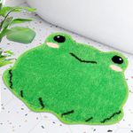 NIGOWAYS Bathroom Rugs Mat,Frog Bath Rugs,Water Absorbent Non Slip Cute Bath Mat, Machine Wash Bathroom Mat,Bathroom Rug for Bathroom Shower Room(Frog, 20 * 24inch)