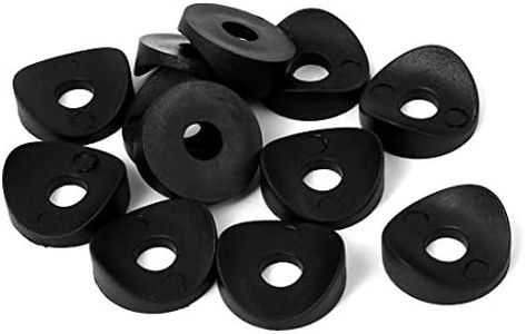 uxcell 25mm x 8mm x 8mm Plastic Machine Round Spring Deck Washers Fastener Black 12 Pcs