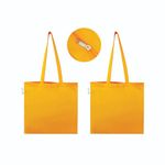 Vantagekart Yellow Cotton Plain Tote Shopping Bags with Zip Extra Strong 13" Handle, Hold 35 Lbs Heavy Duty, Washable, Eco Friendly Biodegradable Canvas Multipurpose Grocery Bag - Set of 2