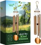 Nature’s Melody Aureole Tunes Wind Chimes – Outdoor Windchime with 6 Tubes, 100% Rustproof Aluminum, Powder Finish & S Hook Hanger for Sympathy, Memorial Gift or Zen Garden (Bronze, 42")