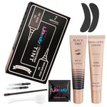 Libeauty Eyelash Tint Kit, Natural Black Brow Dye Lasts Up to 4 Weeks with Tint Cream and Developer Liquid, Easy To Use for Salon and Beginners - With Eye Pads