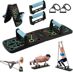 Locisne Portatile Pieghevole Ultra Push Up Board Staffa Bordo Multifunzionale Braccio Addominal Muscle Training System con Stand Fitness con Resistance Band Training Equipment