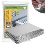 BLOSTM Radiator Insulation Foil 5m x 60cm - Bubble Insulation Foil Reflector Thick Heat Reflective Bubble Wrap Radiator Foil Reflector with Adhesive Pads Saves Energy - Covers 3+ Radiators