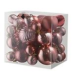 Champagne Christmas Ball Ornaments for Christams Decorations - 36 Pieces Xmas Tree Shatterproof Ornaments with Hanging Loop for Holiday and Party Deocation (Combo of 6 Styles in 3 Sizes)