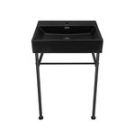 Swiss Madison Claire 24" Ceramic Console Sink in Matte Black Basin