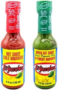 El Yucateco Mexican Hot Sauce - Green and Red Habanero Hot Sauce Bottles 4oz (120ml) Bundle