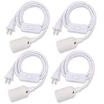 Swpeet 4 Pcs E26 Hanging Lantern Cord with On/Off Switch, Light Socket with 10.86 Inch Extension Cord Cable, White Pendant Light Socket Cord for Kitchen/Bedroom/Bathroom/Restaurant/Cafe Shop