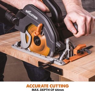 Evolution R185CCS Circular Saw – 185mm, TCT Blade, 64mm Depth, 230V