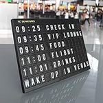 Airport Style Flight Message Board Black. Arrivals and Departures Aviation Changeable Letter Board 30 x 21x 1.5cm Includes 265 Letter Tiles & 4 Themed Headers Designed by Locomocean