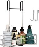 Belle Vous Stainless Steel Hanging Shower Caddy - Over The Door Rustproof Shelf Organiser with 2 Hooks - No Drilling Required - Bathroom Basket Rack for Shampoo, Towels, Sponge, Razors & More