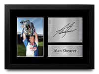 HWC Trading A4 FR Alan Shearer Blackburn Rovers 1994/1995 Champions Gifts Printed Signed Autograph Picture for Fans and Supporters - A4 Framed