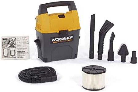 WORKSHOP Wet Dry Vac WS0301VA Portable Wet Dry Vacuum Cleaner For Car, 3-Gallon Wet Dry Auto Vacuum Cleaner, 3.5 Peak HP Portable Auto Vacuum With Accessories For Car Cleaning