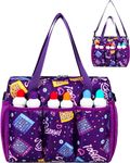 Purple Bingo Bag with Pockets for Bingo Accessories Bingo Tote for Bingo Game Items Equipment Bingo Dauber Bag for Bingo Markers Bingo Bags for Women Casino Bingo Gift Ideas Bingo Prizes for Seniors