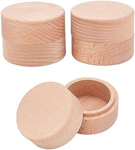 FINGERINSPIRE 3 pz 5,2 x 4,05 cm/Diametro x Alto Mini Scatola Rotonda in Legno Scatola di Legno Contenitore per Anelli di Nozze Gioielli scatole Fai da Te di immagazzinaggio gingilli Portatore