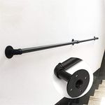 Wall Handrail 7ft Section for Stairs Steps -Dark Iron-Easy Install for Outdoor Indoor Stairs Porch Deck Hand Rail (Black)