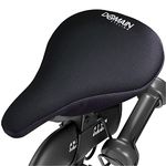 Domain Cycling Bike Seat Cushion - Ultimate Comfort, Fits Peloton Seat Cushion and Most Exercise and Spin Bikes, Padded Gel Bike Seat Cover to Make Peloton Bicycle Seat Comfortable, 10.5”x7” (Black)