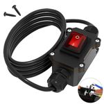 RVBOATPAT Inline Cord Switch 12V 20A DC Waterproof Inline Switch IP66 Red Lighted 2 Position 4 Pin DPST with 14 AWG Wire Outdoor Inline Power Lamp ON/Off Switch KCD2