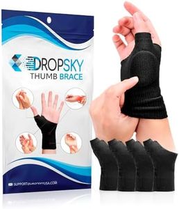 Dropsky Compression Gloves, Breathable Arthritis Gloves for Women and Men, Wrist Brace Compression Gloves for Arthritis, Pain Carpal Tunnel, Fits Both Hands, Fingerless Glovest, 4 Pack (Black)