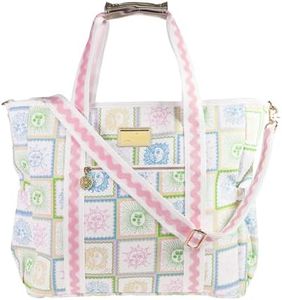 Lilly Pulitzer Beach and Picnic Cooler, Insulated Bag with Adjustable Shoulder Strap and Zipper, Large Soft Cooler for Groceries or Travel (Sun Tiles Home)