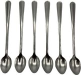 TIJAR® Latte Spoons, Pack of 6, Long Handle Stainless Steel Coffee Spoon, Espresso Spoons, Dessert Spoons, Tea Spoon. Extra Long Stirring Spoon, Milk Shake (Latte Spoon Pack of 6)