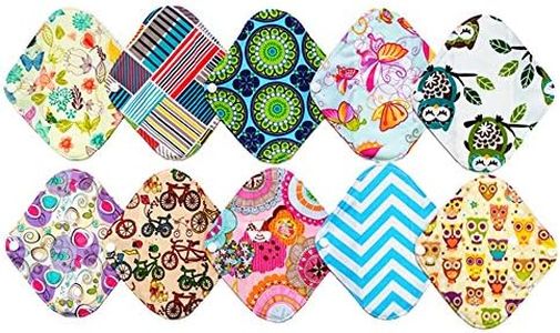 10 Pieces 8 Inch Light Bamboo Mama Cloth/ Menstrual Pads/ Reusable Sanitary Pads Panty liner
