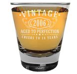 Vintage 2006 Etched 1.75oz 1pk Shot Glass – Happy 18TH Birthday Gifts Women Men, Cheers to 18 Years, Turning 18 Year Old Woman Decorations Decor, Anniversary Bday Party Favors Best Gift Ideas 1.0