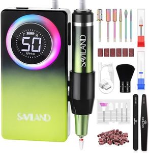 SAVILAND Advanced 50000RPM Professional Nail Drill : Portable Electric Nail File Nail Supplies Electric Nail Drill 6000MAh drill Para Uñas Nail Filer Electric with Drill Bits for Acrylic Nail Kit