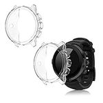 kwmobile Frame Cover Compatible with Suunto 9/9 Baro/Spartan Sport Wrist HR Cover (2-Pack) - Clear Silicone Case - Transparent