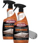 Weiman Granite Cleaner Polish and Protect 3 in 1-2 Pack - Streak-Free, pH Neutral Formula for Daily Use on Interior & Exterior Natural Stone w/Micro Fiber Towel